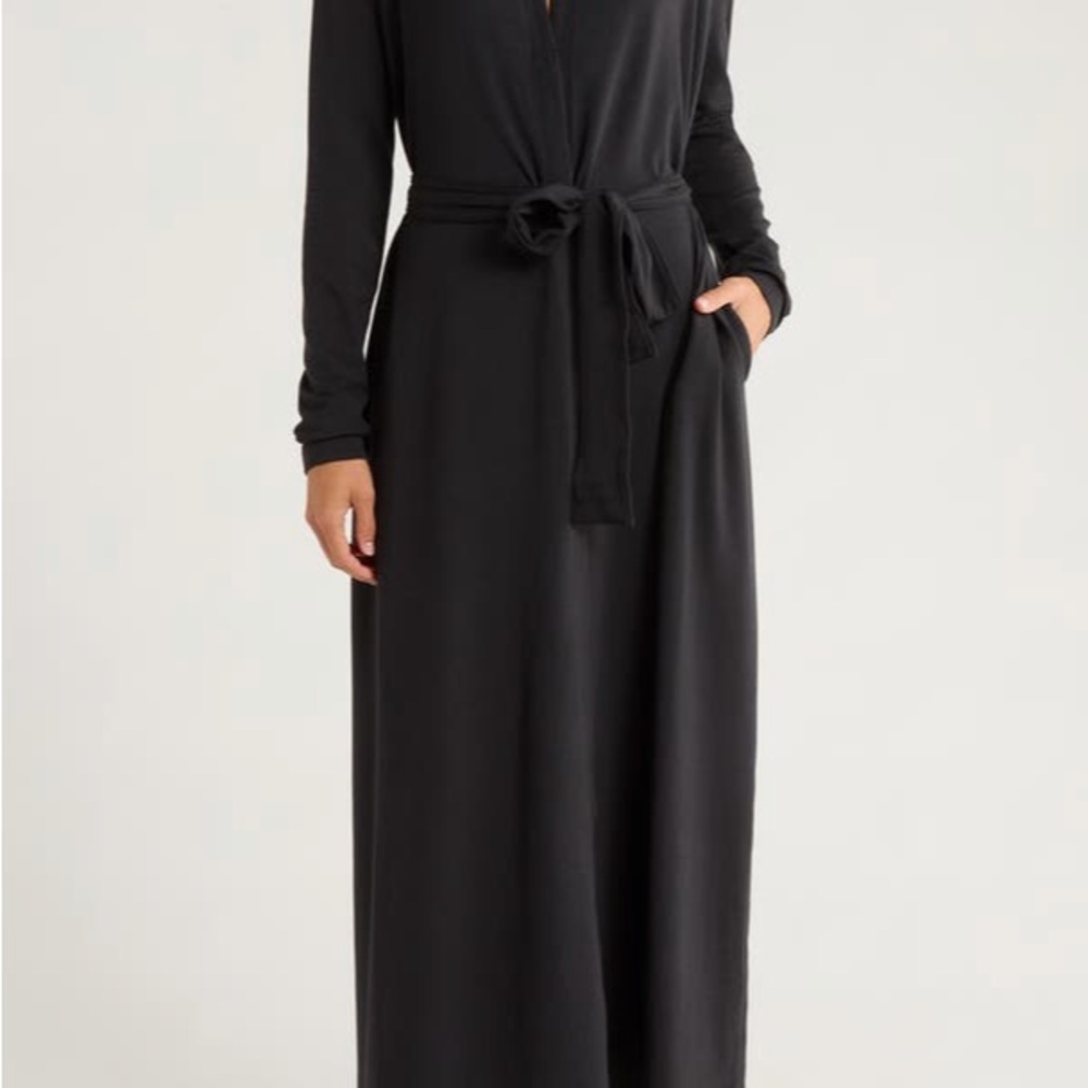 LUNYA Slumberknit Maxi Robe Black XS